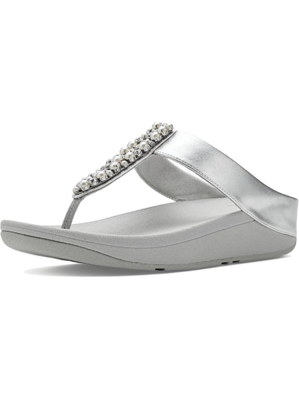 Chic Pearls & Crystal Toe-Post Sandals - Comfortable Summer Footwear